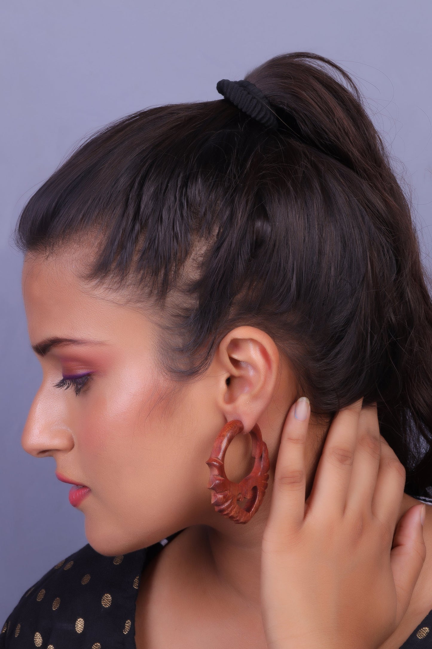 Velin- Wooden Loop Earrings