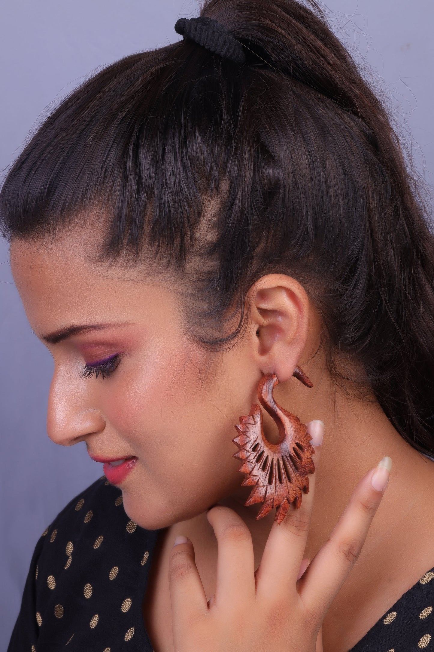 Aune- Wooden Dangler Earrings