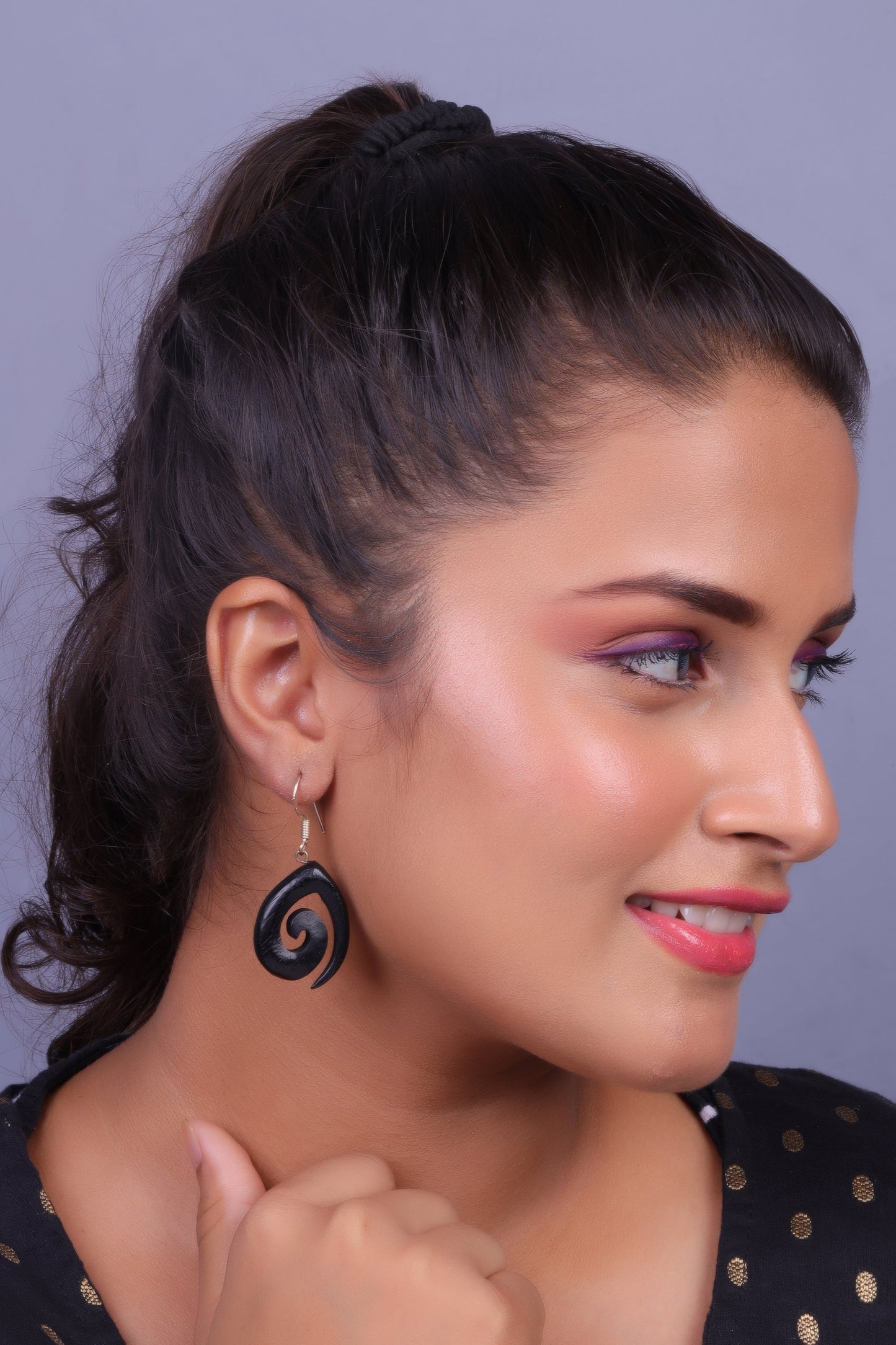 Epha- Wooden Dangler Earrings