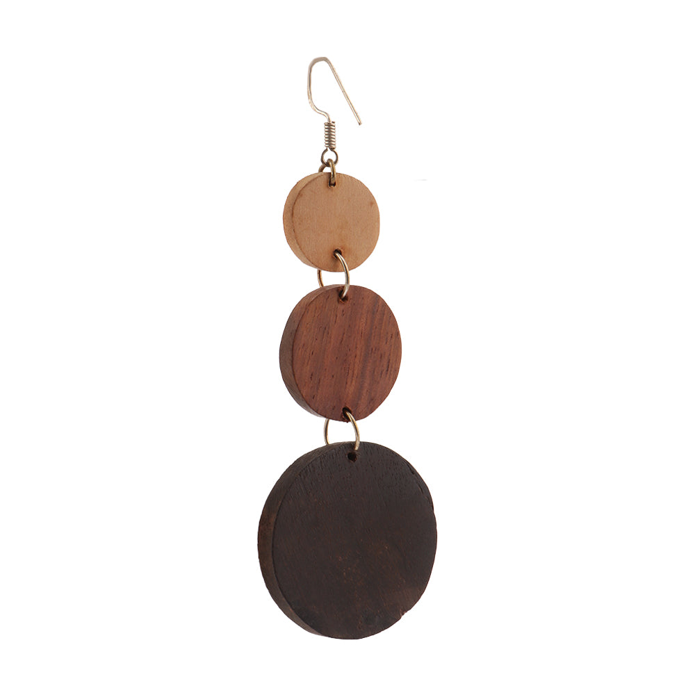 Odena- Wooden Dangler Earrings