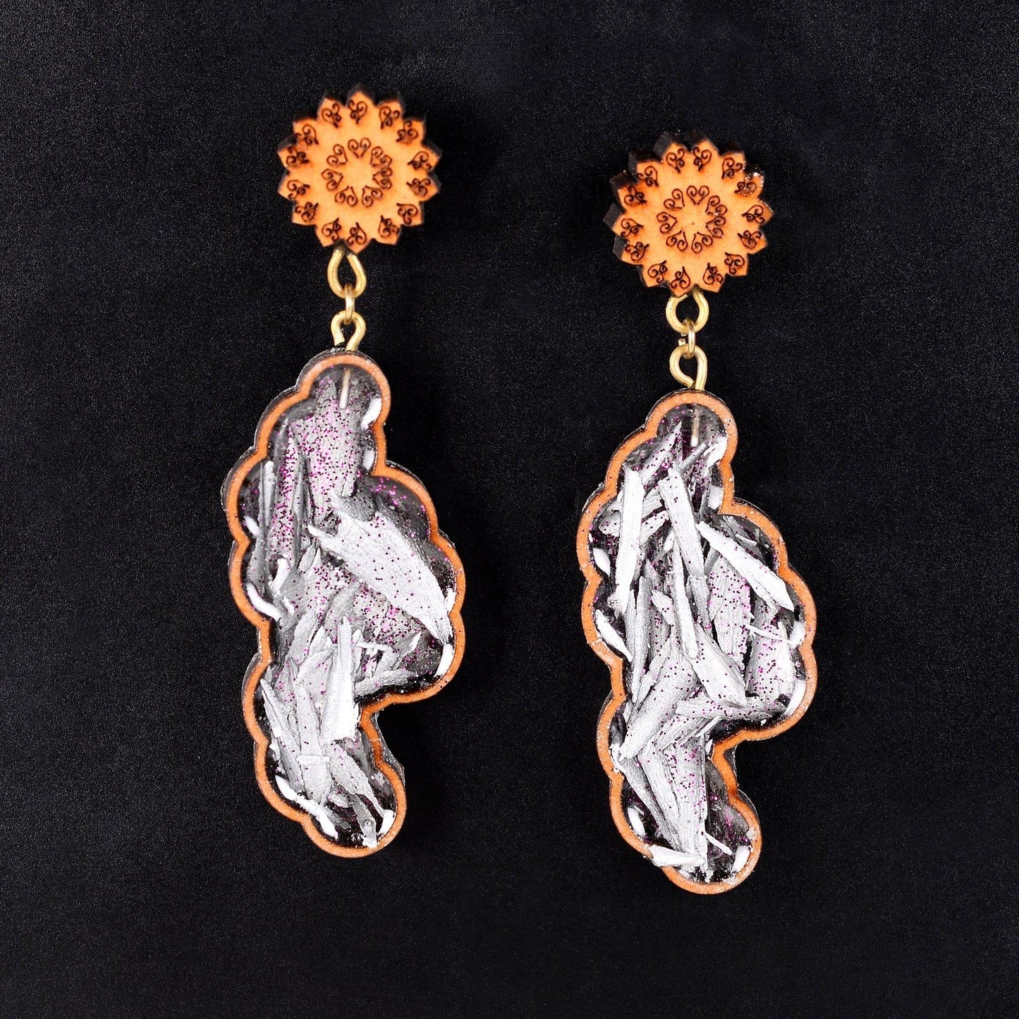 Ruvo- Designer Wooden Dangler Earrings