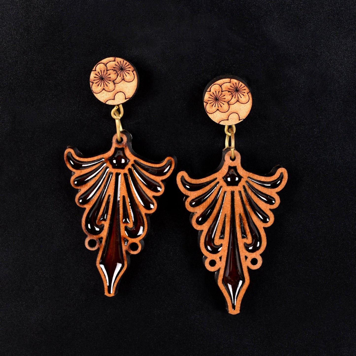 Enor- Wooden Dangler Earrings