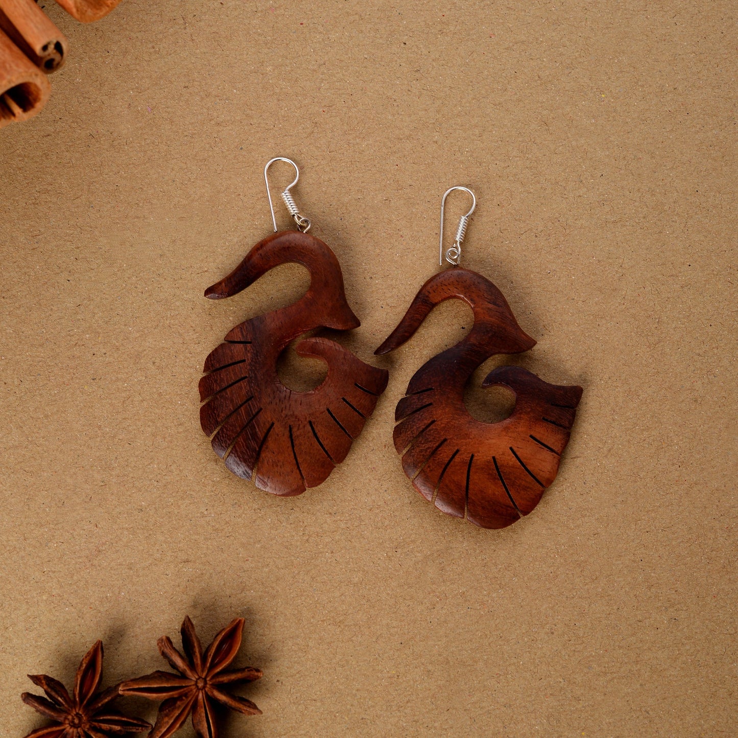Taruva-Wooden Dangler Earrings
