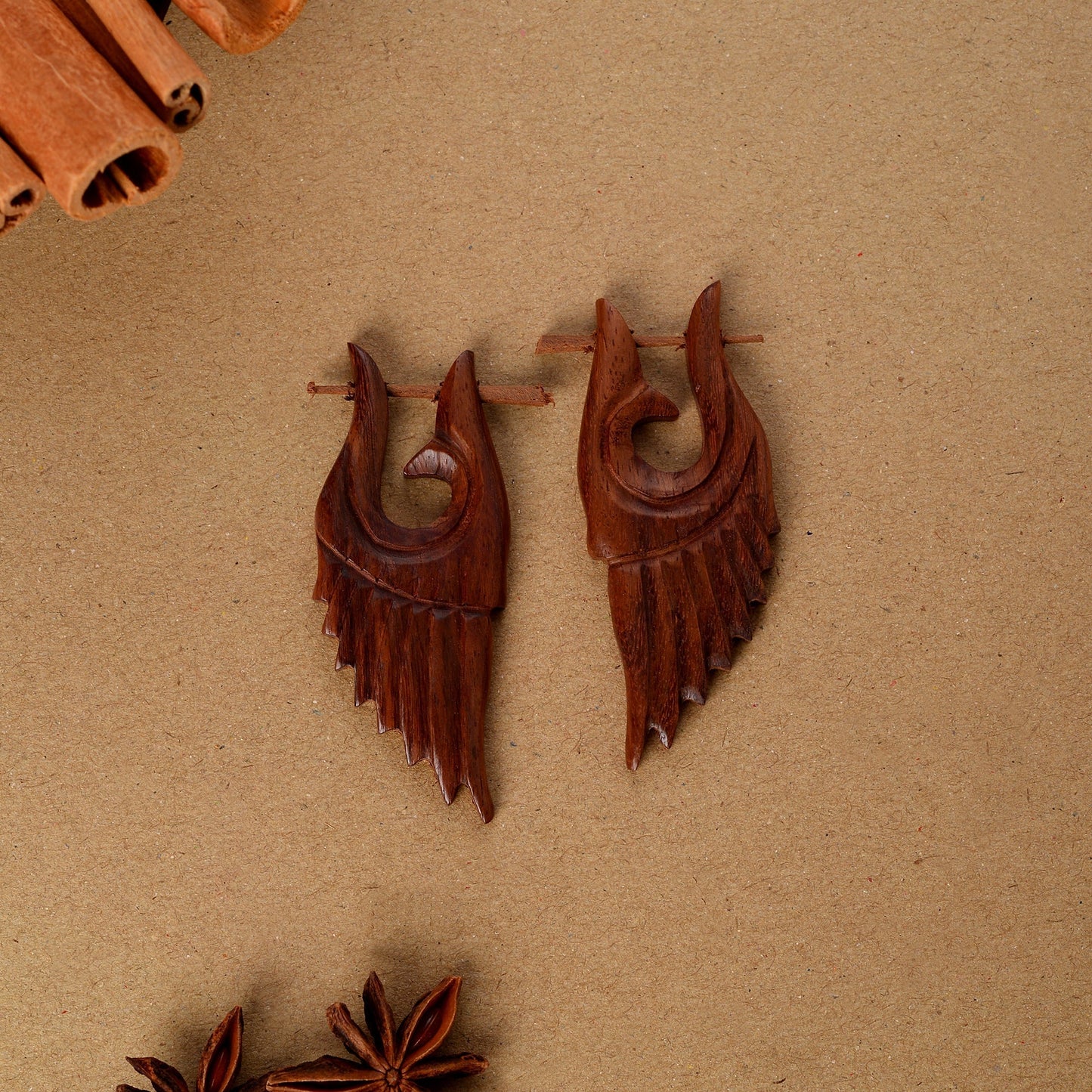 Orah- Wooden Dangler Earrings