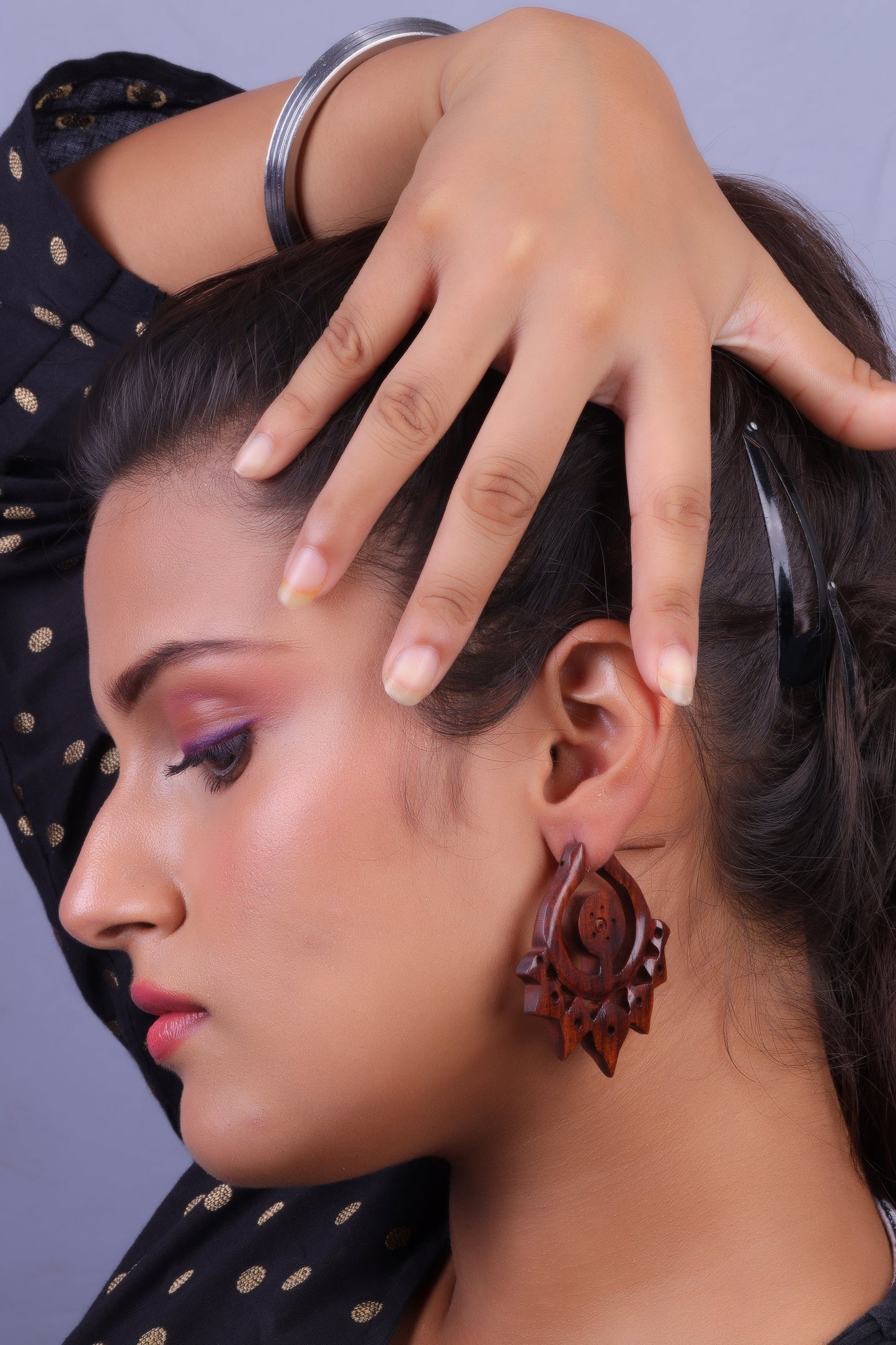 Aven- Wooden Loop Earrings