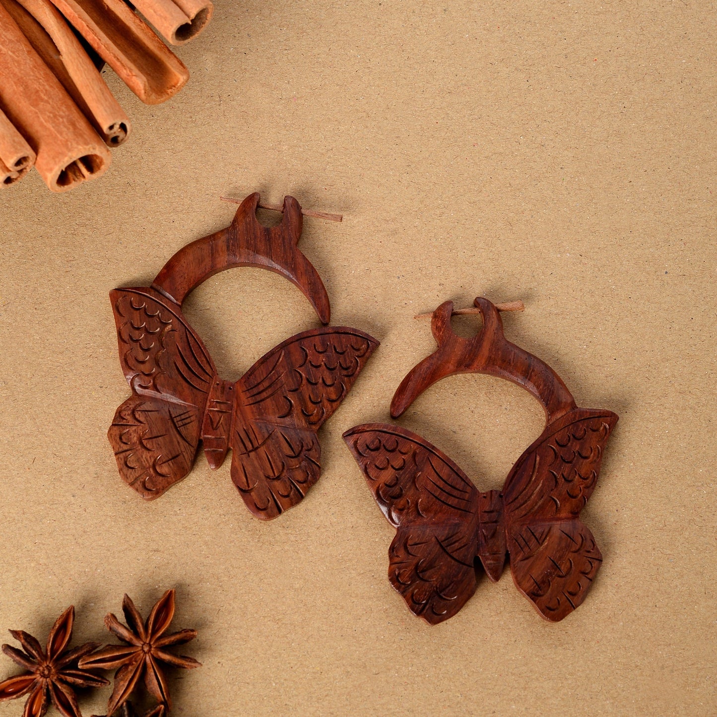 Elen- Wooden Loop Earrings