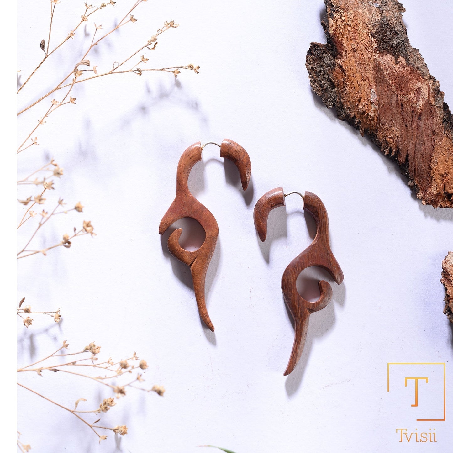 Suve- Wooden Dangler Earrings