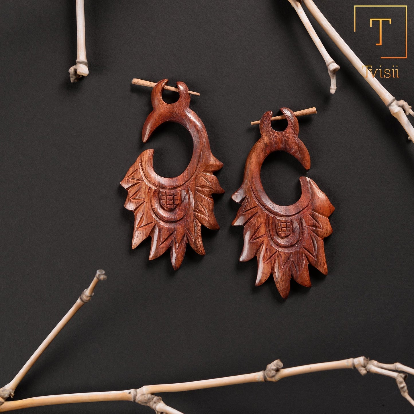 Myrha- Wooden Loop Earrings