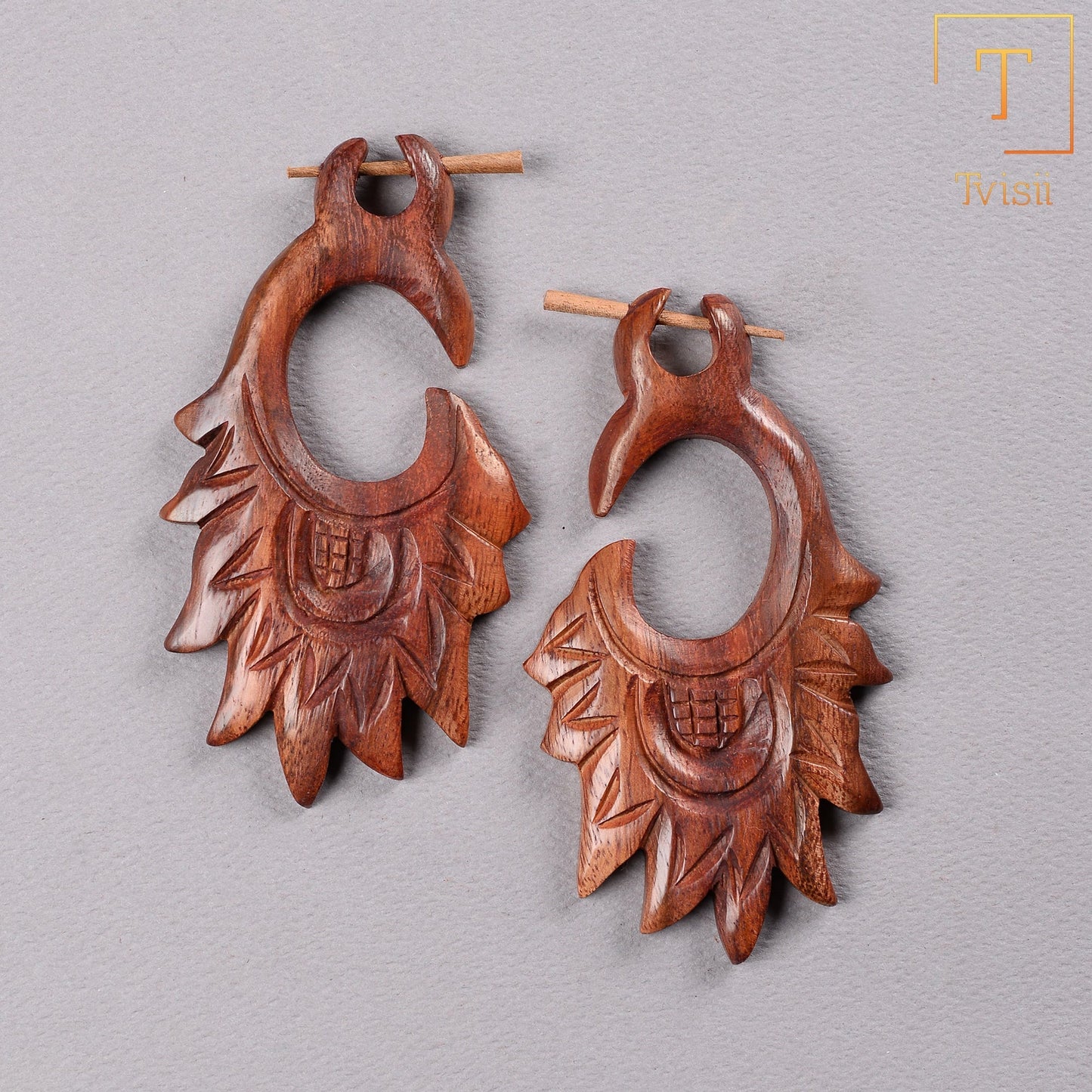 Myrha- Wooden Loop Earrings
