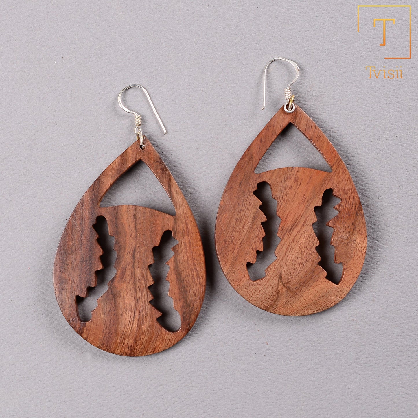 Elura- Wooden Dangler Earrings