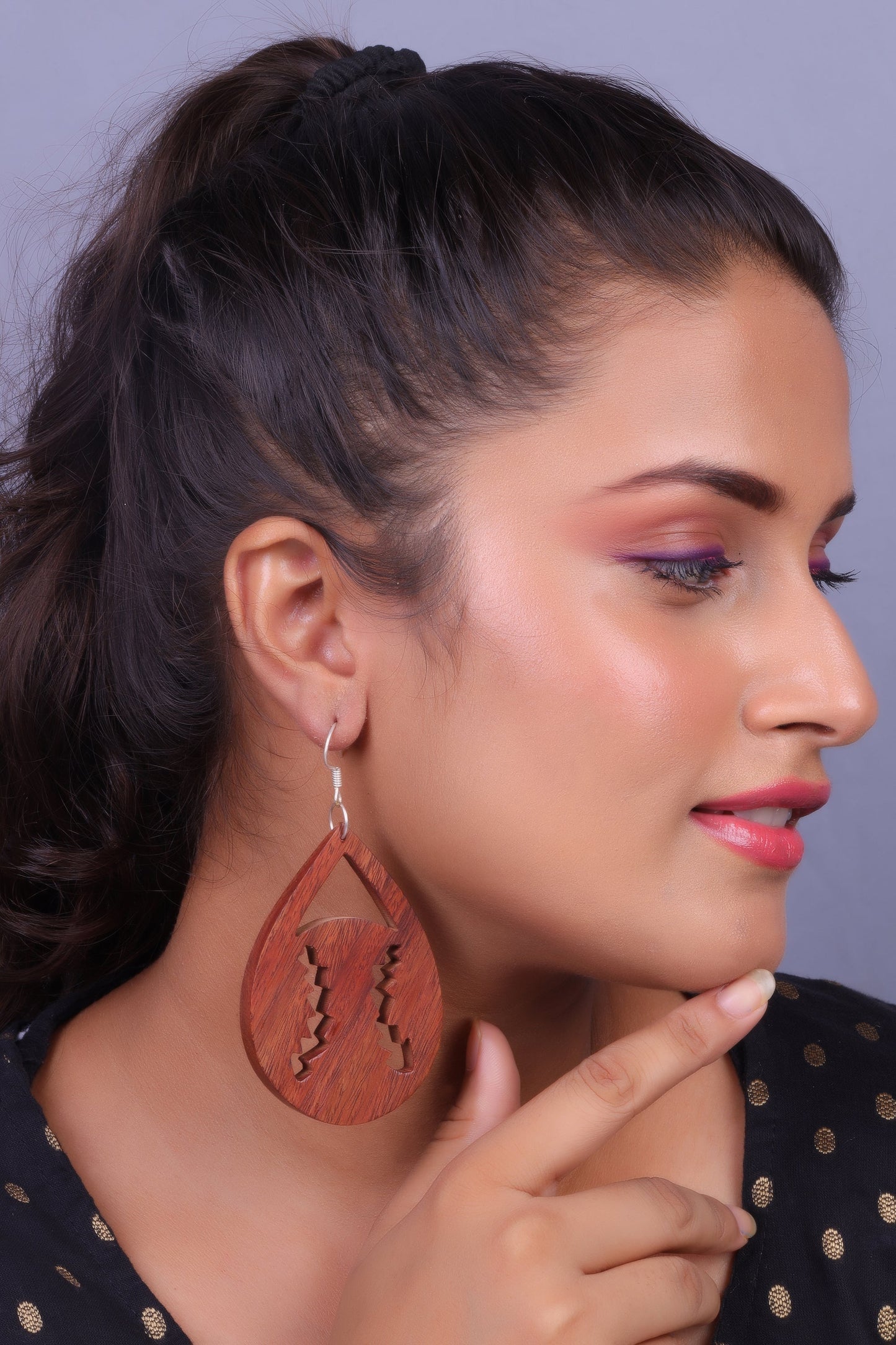 Elura- Wooden Dangler Earrings