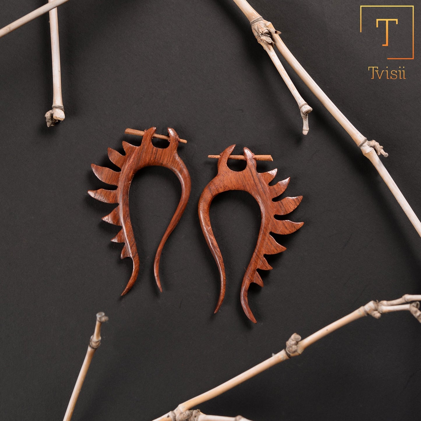 Naavi- Wooden Loop Earrings