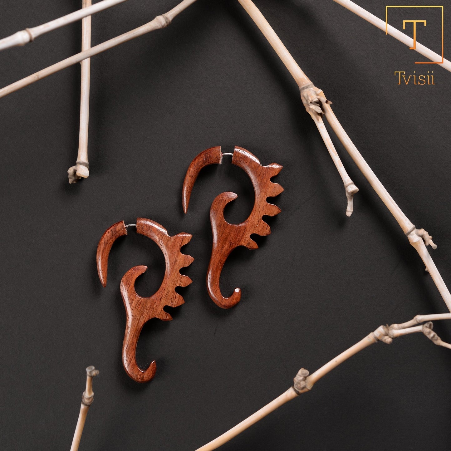 Renoa- Wooden Dangler Earrings