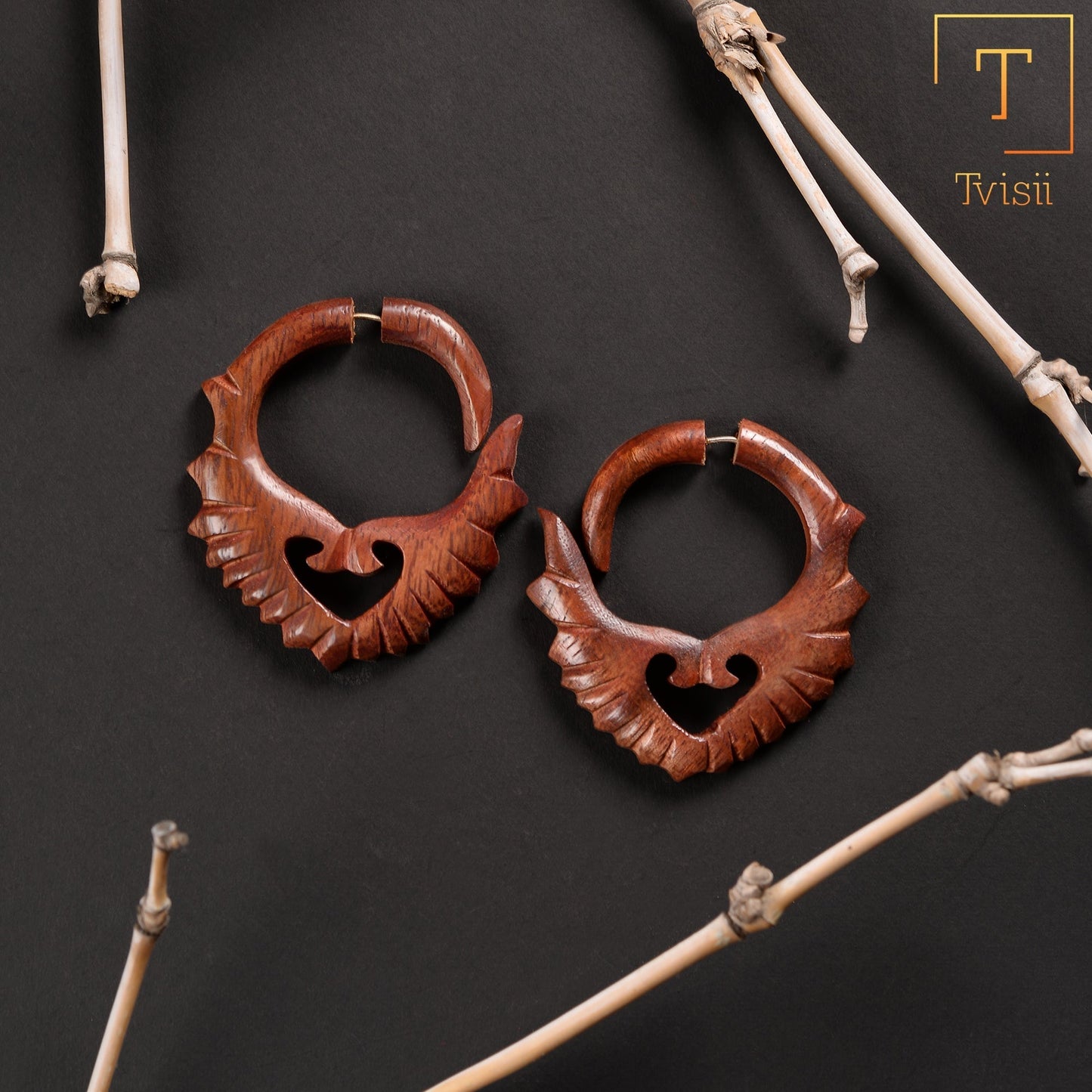 Velin- Wooden Loop Earrings