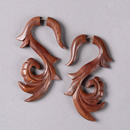 Ombra- Wooden Dangler Earrings
