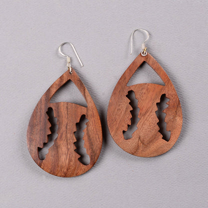 Elura- Wooden Dangler Earrings