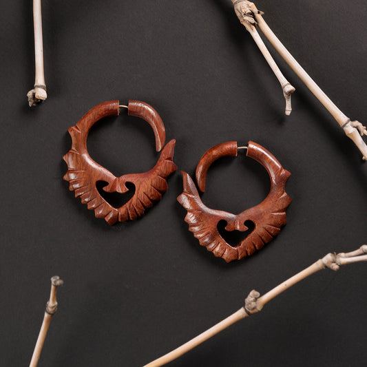 Velin- Wooden Loop Earrings