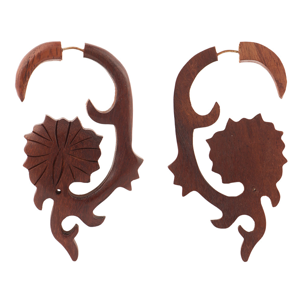 Oru- Wooden Dangler Earrings