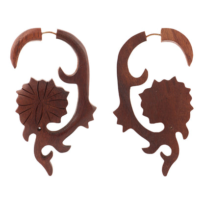 Oru- Wooden Dangler Earrings
