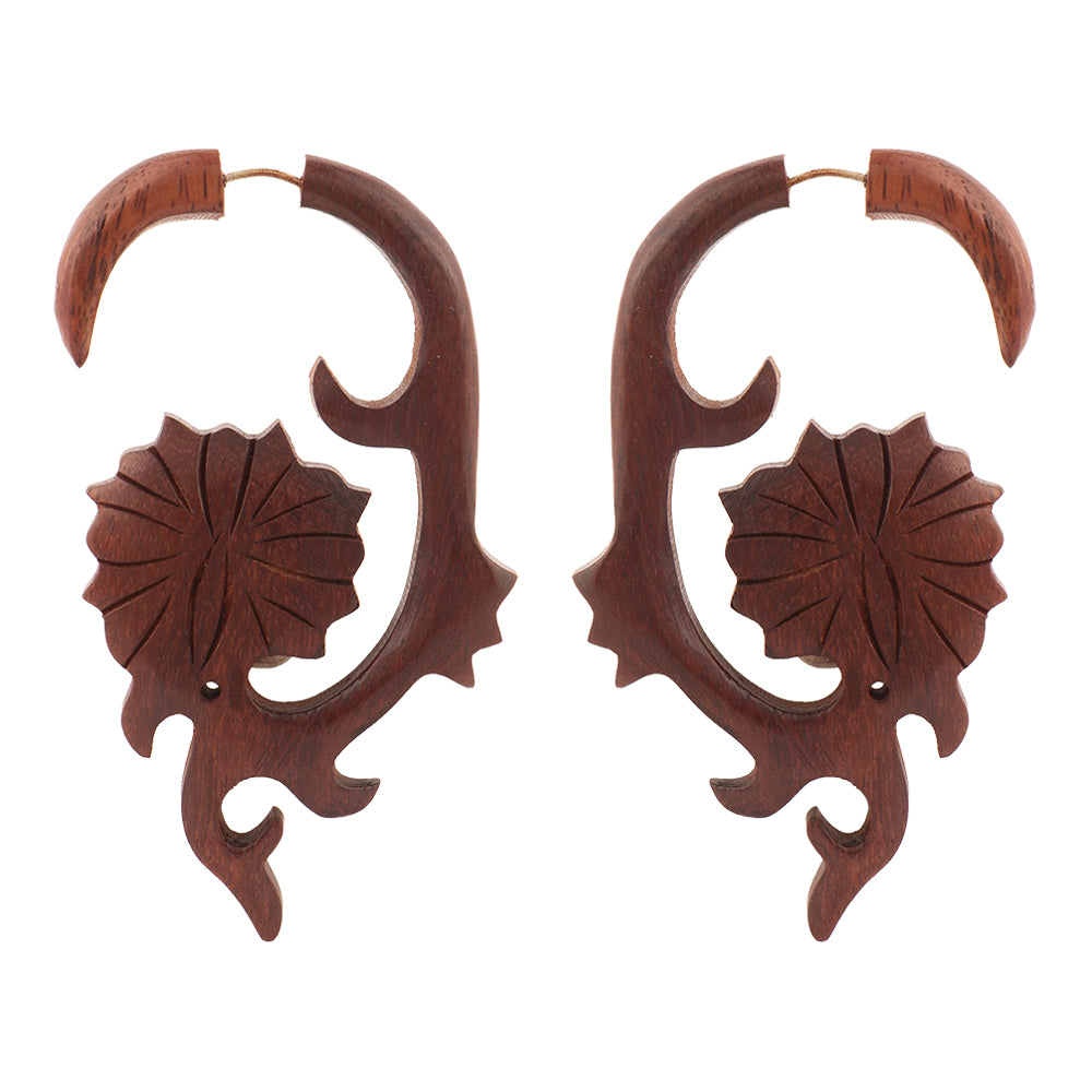 Oru- Wooden Dangler Earrings