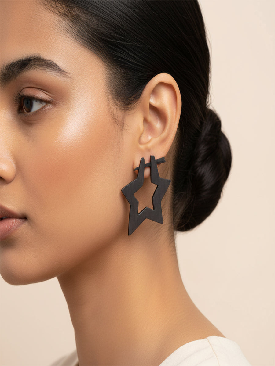 Lyne- Wooden Loop Earrings