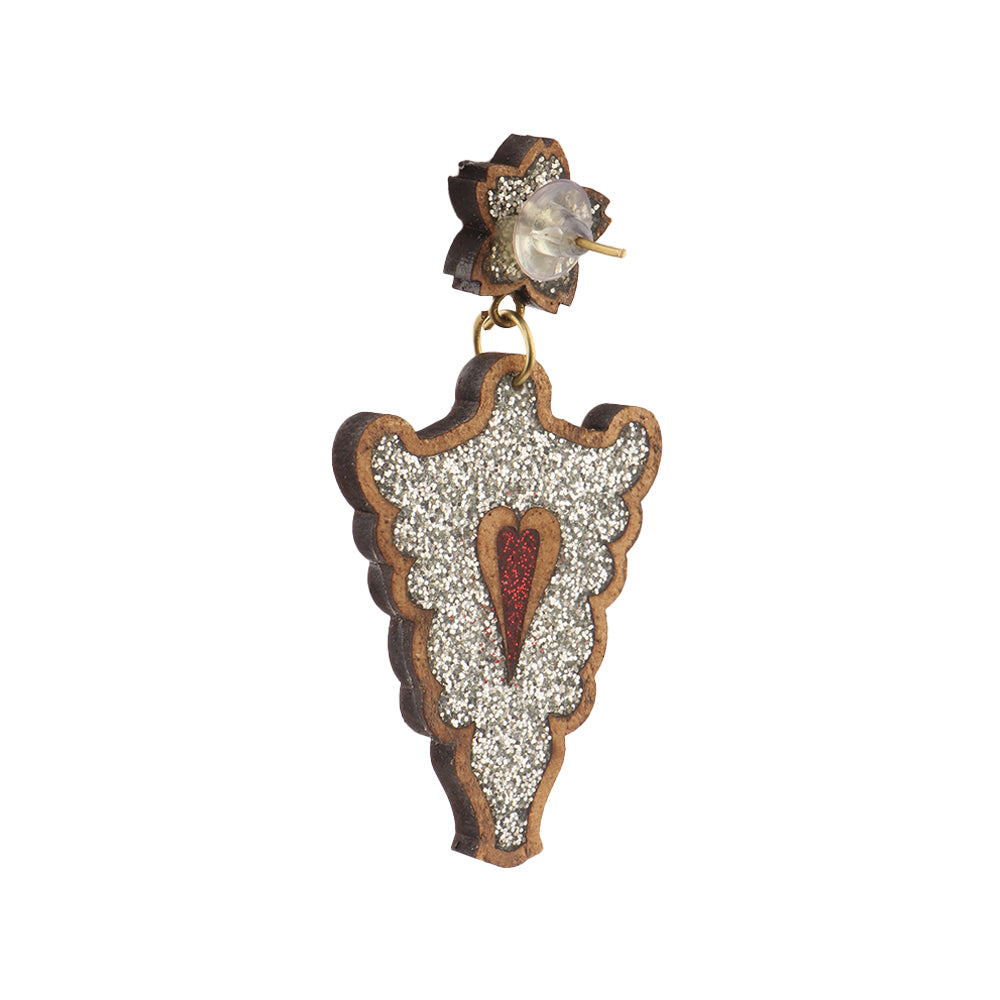 Zyra- Designer Wooden Dangler Earrings