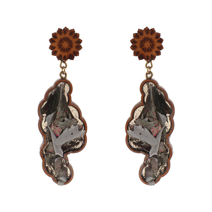 Ruvo- Designer Wooden Dangler Earrings