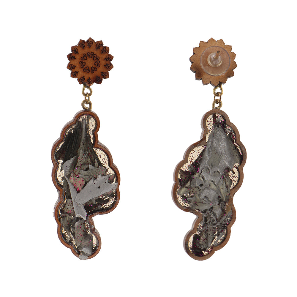 Ruvo- Designer Wooden Dangler Earrings