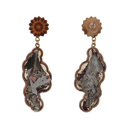 Ruvo- Designer Wooden Dangler Earrings