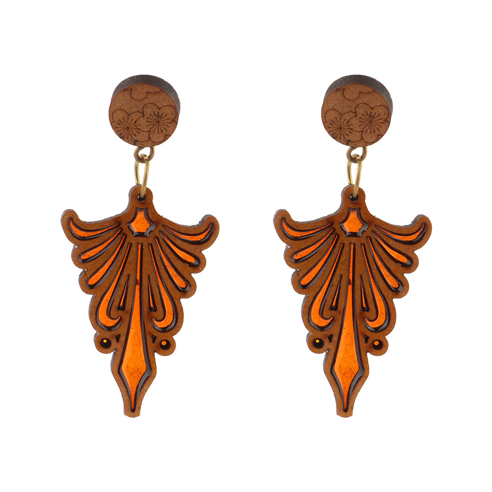 Enor- Wooden Dangler Earrings