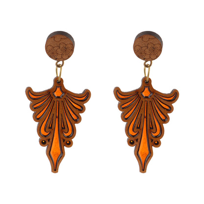 Enor- Wooden Dangler Earrings