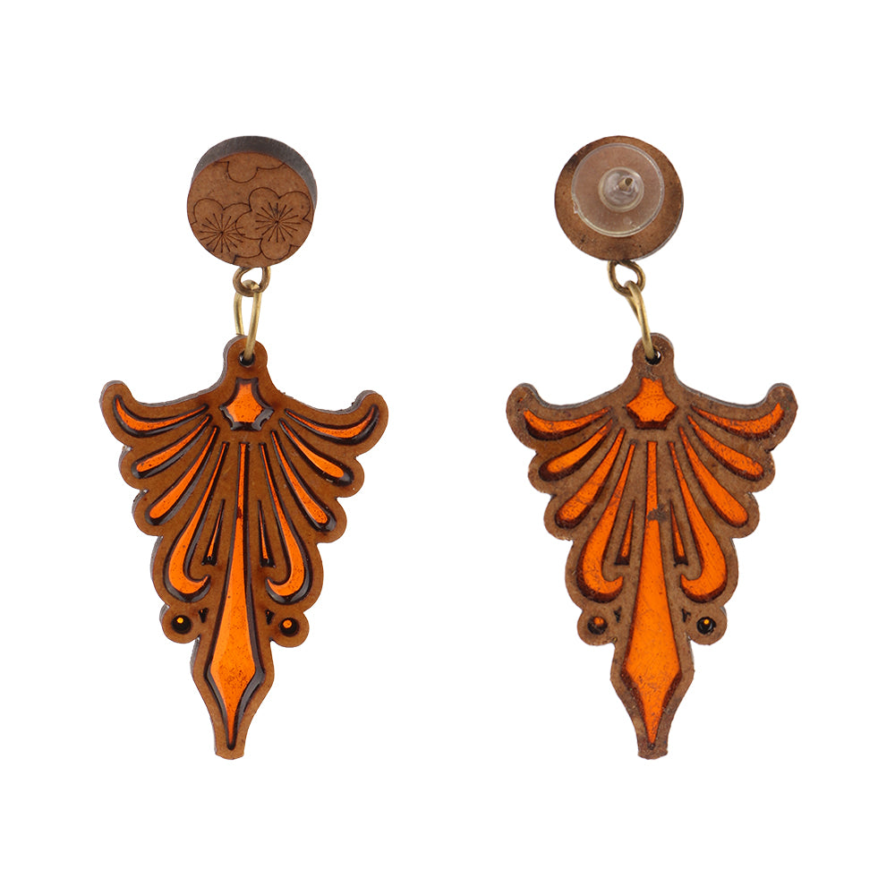 Enor- Wooden Dangler Earrings