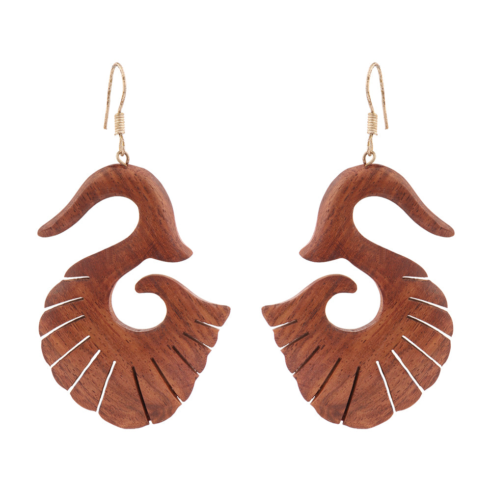 Taruva-Wooden Dangler Earrings