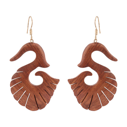 Taruva-Wooden Dangler Earrings