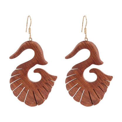 Taruva-Wooden Dangler Earrings