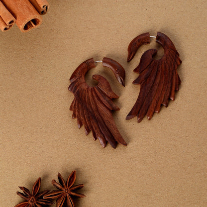 Nuev- Wooden Dangler Earrings