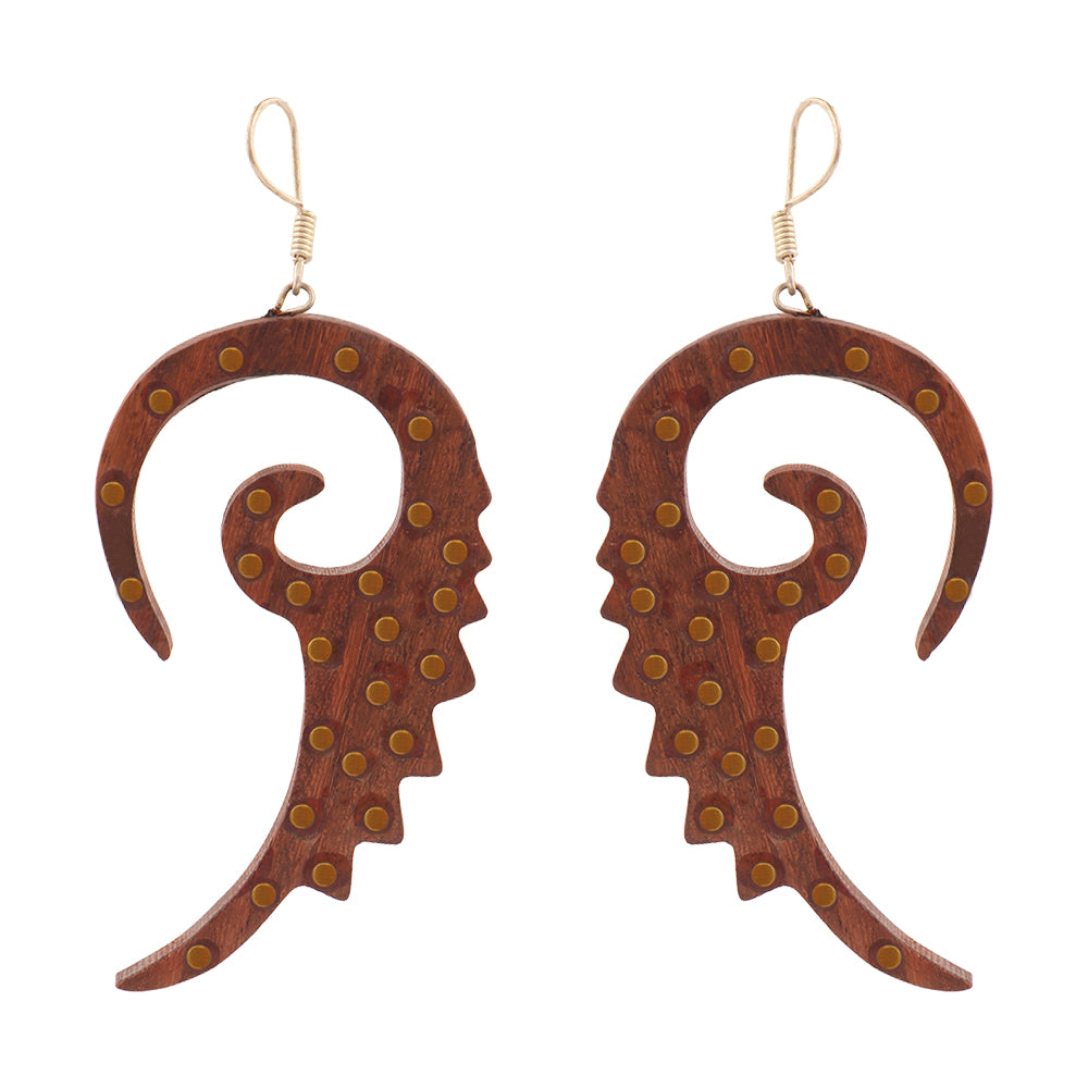 Liora- Wooden Dangler Earrings