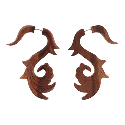 Ombra- Wooden Dangler Earrings