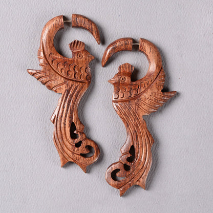 Saen- Wooden Dangler Earrings