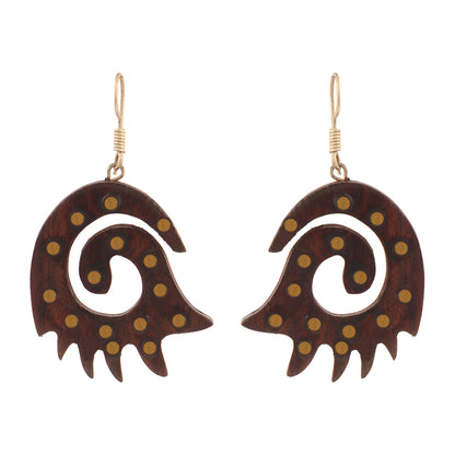 Breni- Wooden Dangler Earrings