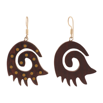 Breni- Wooden Dangler Earrings