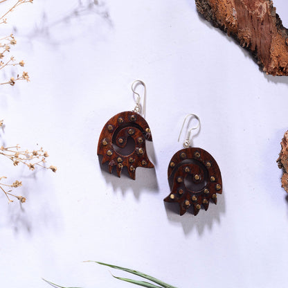 Breni- Wooden Dangler Earrings