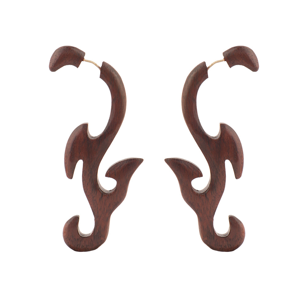 Leen- Wooden Dangler Earrings