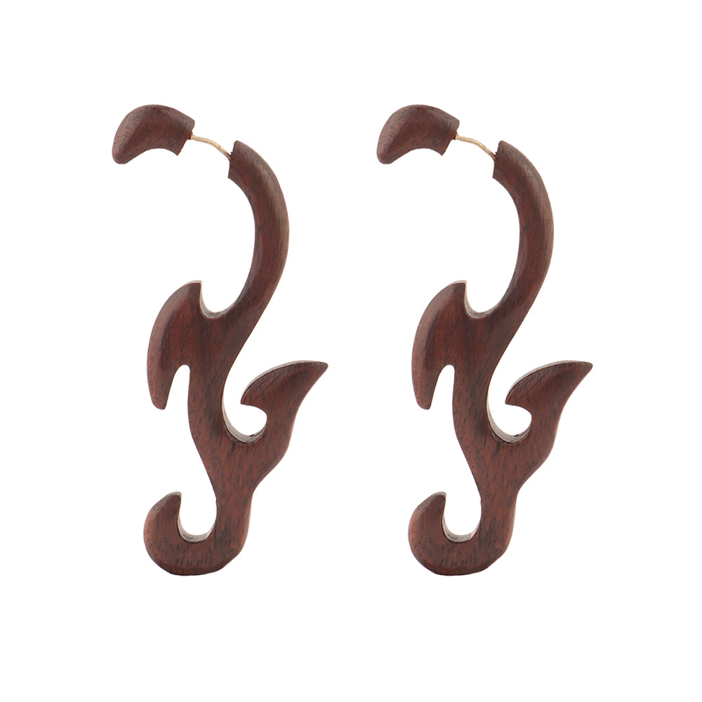 Leen- Wooden Dangler Earrings