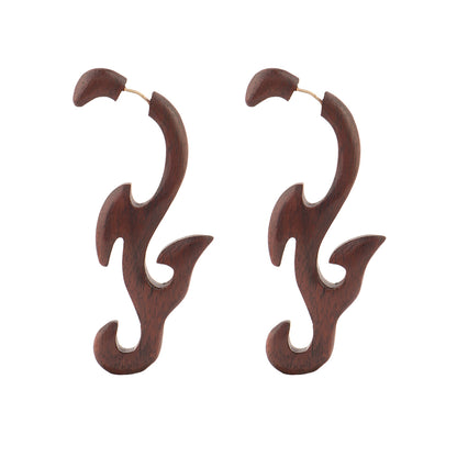 Leen- Wooden Dangler Earrings