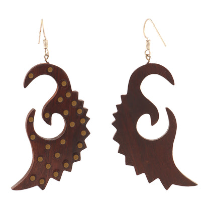 Raea- Wooden Dangler Earrings