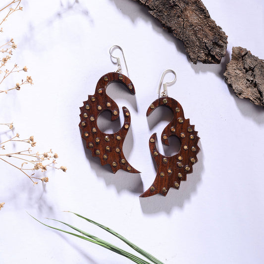 Raea- Wooden Dangler Earrings