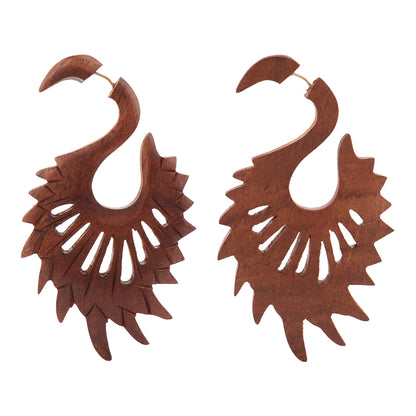 Aune- Wooden Dangler Earrings