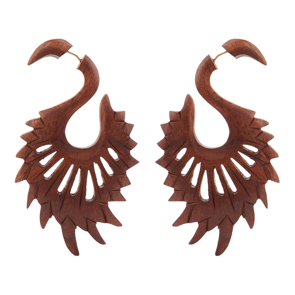 Aune- Wooden Dangler Earrings