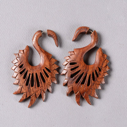 Aune- Wooden Dangler Earrings